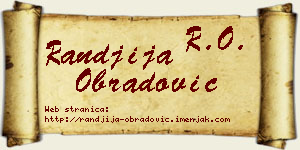 Ranđija Obradović vizit kartica